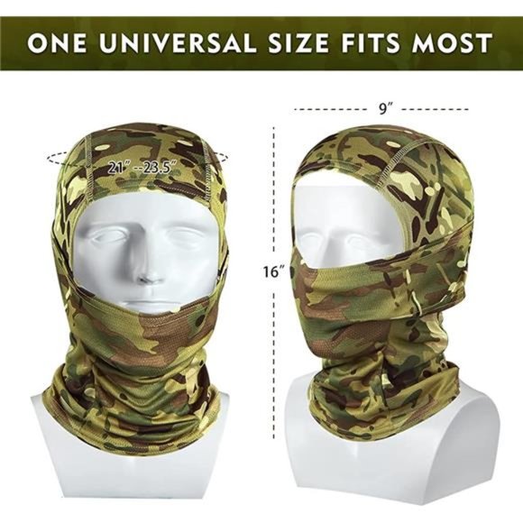 Military Camo Face Mask Bandana Balaclava Hood Headwear for Men Women Tactical - Picture 4 of 6